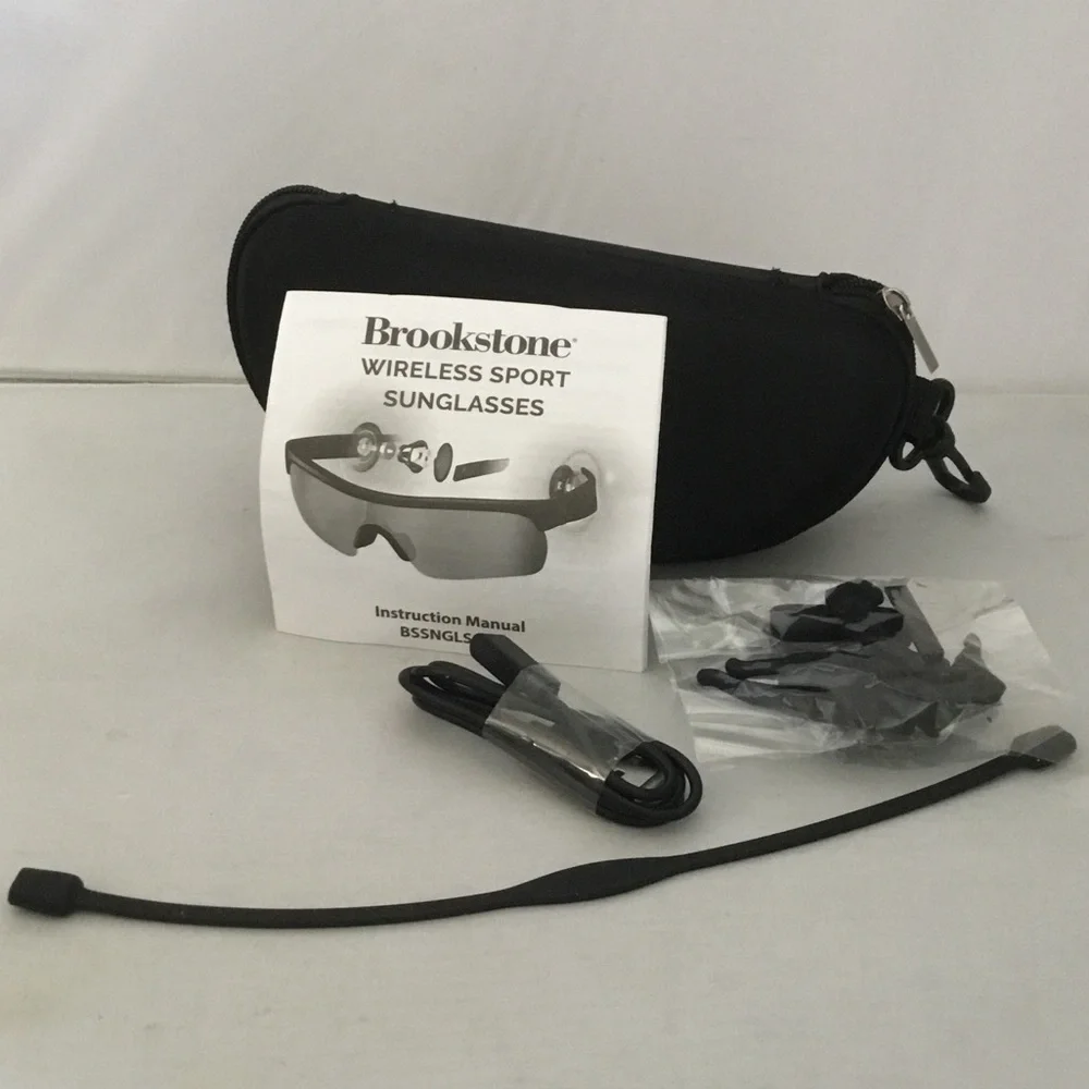 Brookstone White Frame Rainbow Mirrored Sports Sunglasses